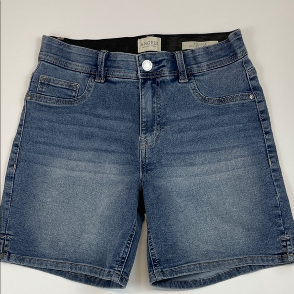 Angels Everluxe Sculpt Denim Shorts Blue Stretch Bermuda Style Women’s Size 4